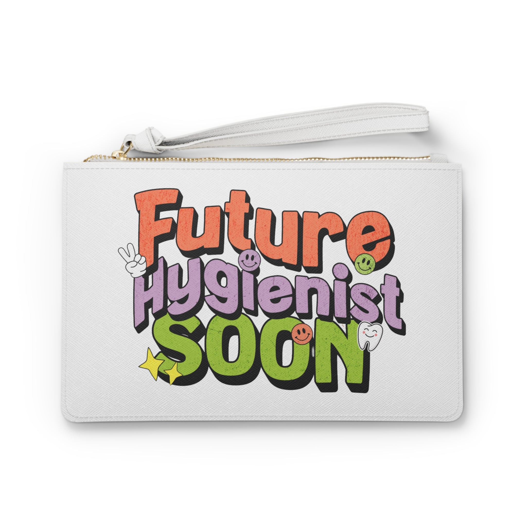 미래의 치과위생사를 위한 맞춤 클러치백 – 졸업선물 / 메이크업 파우치 / 귀여운 위생사 소품